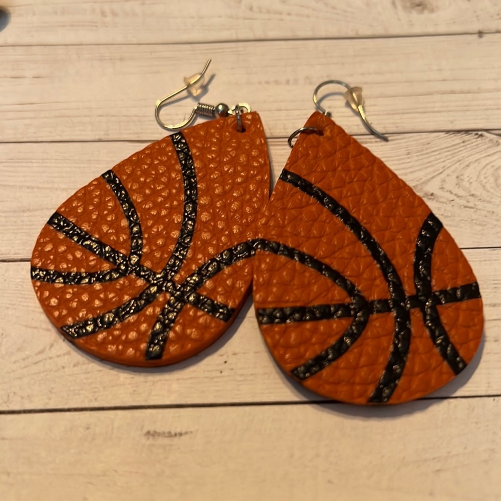 Textured Basketball Earrings AAU